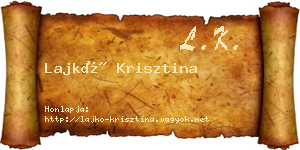 Lajkó Krisztina névjegykártya
