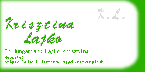 krisztina lajko business card